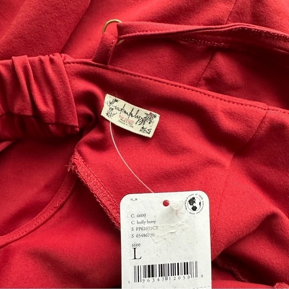 NWT Free People Probably Should Mini Dress in Holly Berry Red - Size Large - Picture 10 of 13